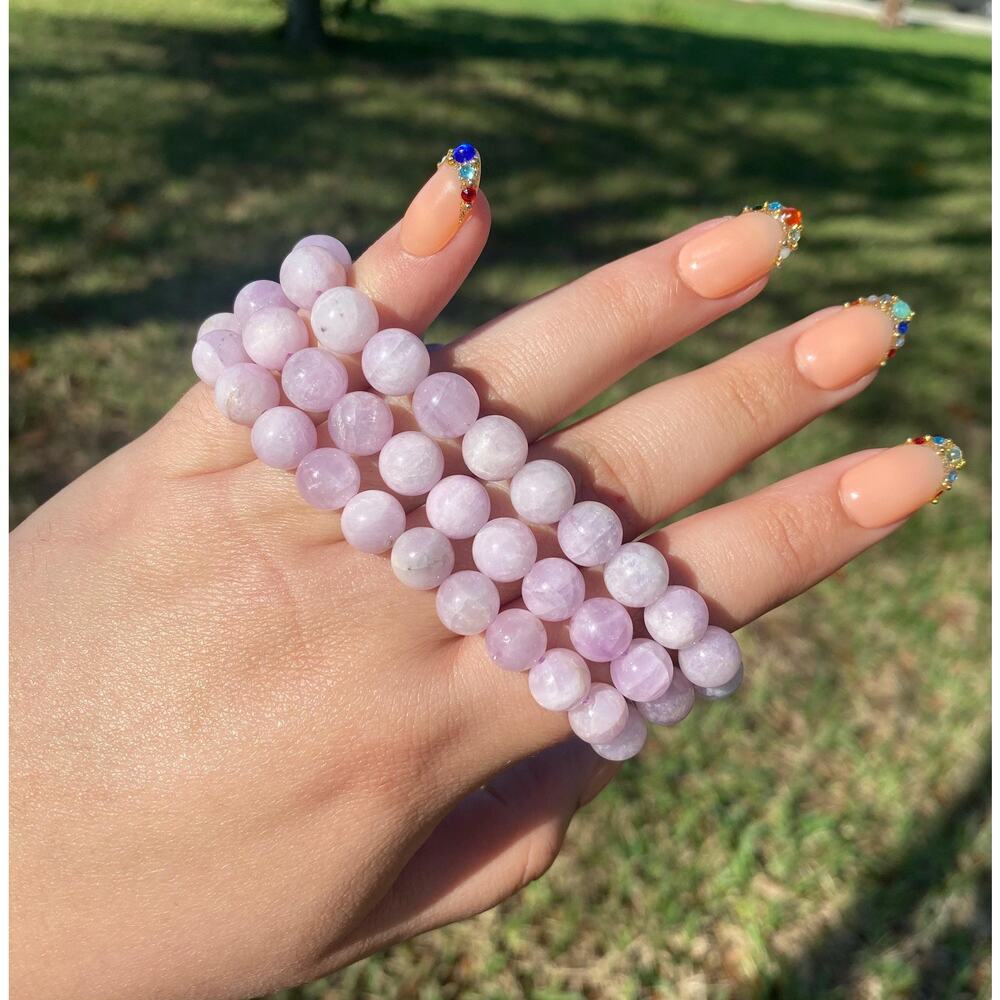 8 mm Kunzite Purple Spodumene Beaded Bracelet